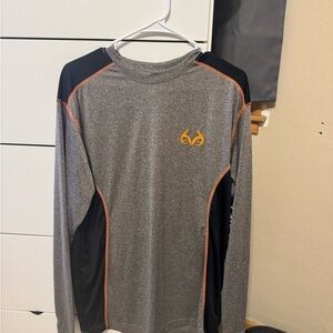 Realtree Gray Performance Shirt with White Logo
